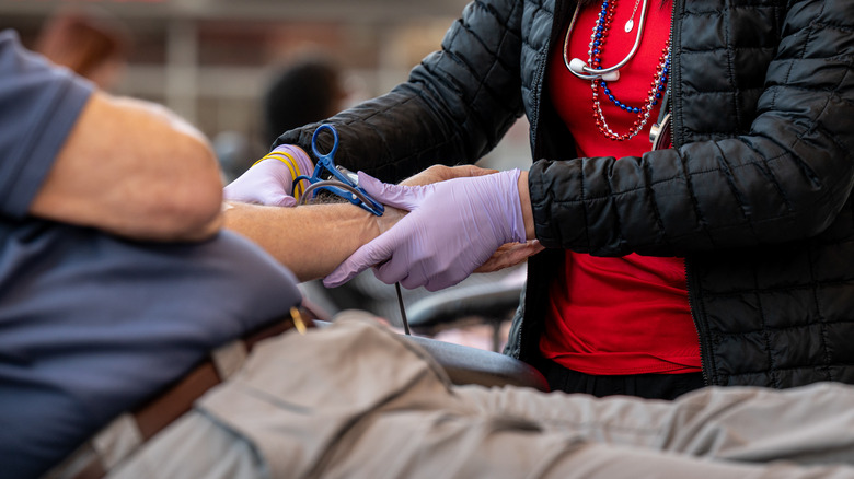 Person donating blood