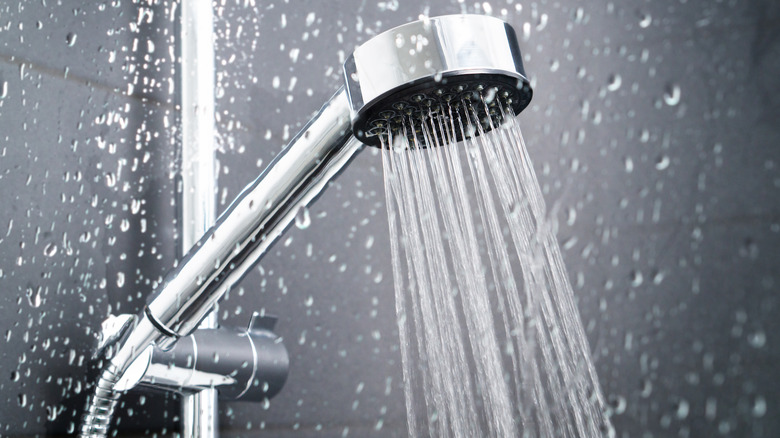 Shower head with water coming out 