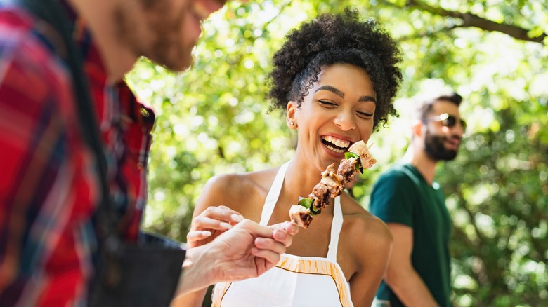 friends grilling together 