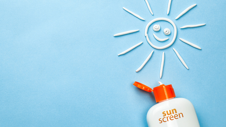 Bottle of sunscreen