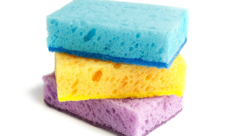 colorful sponges stacked