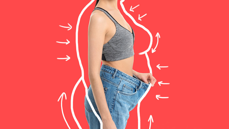 A woman displaying weight loss