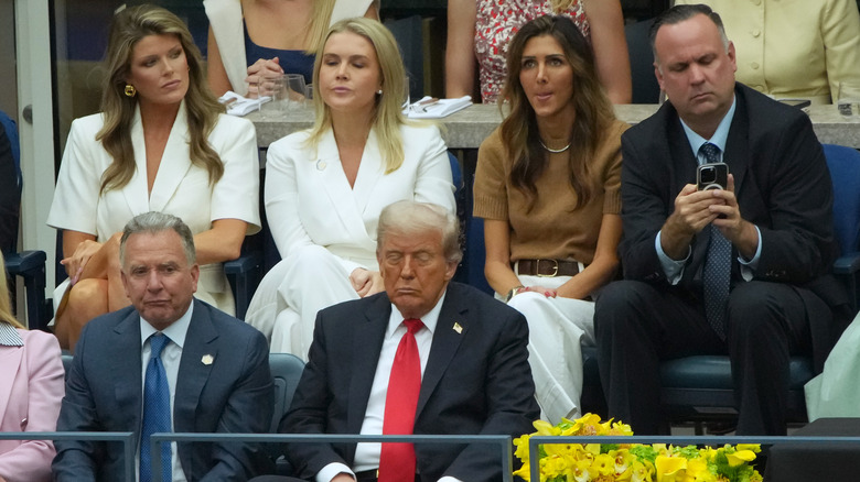 Trump appearing to be napping at an event
