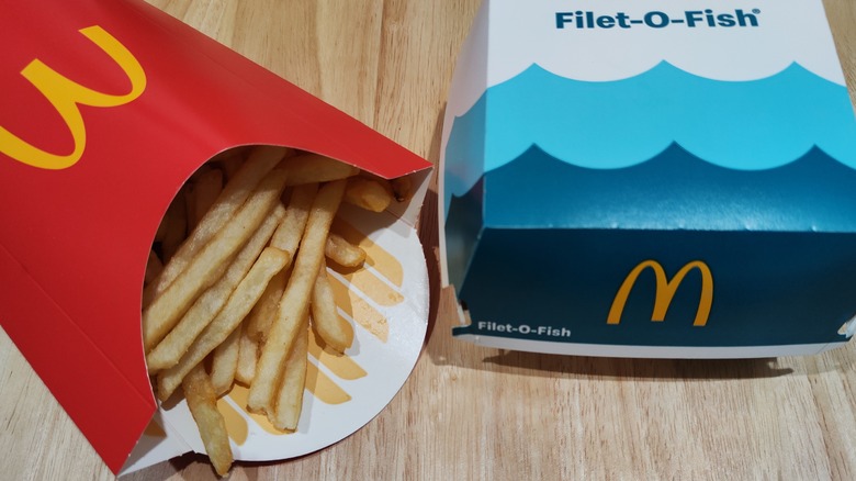 McDonald's fries and fish sandwich