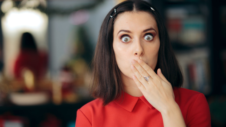 Your woman surprised by burp