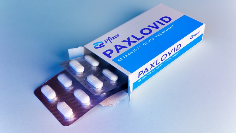 An open box of Paxlovid