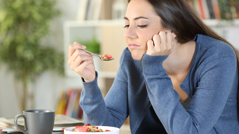 woman eating food