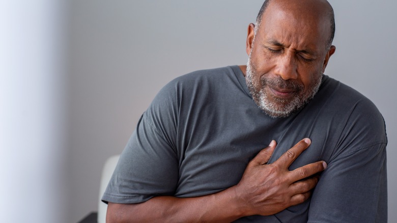 A man with chest pain
