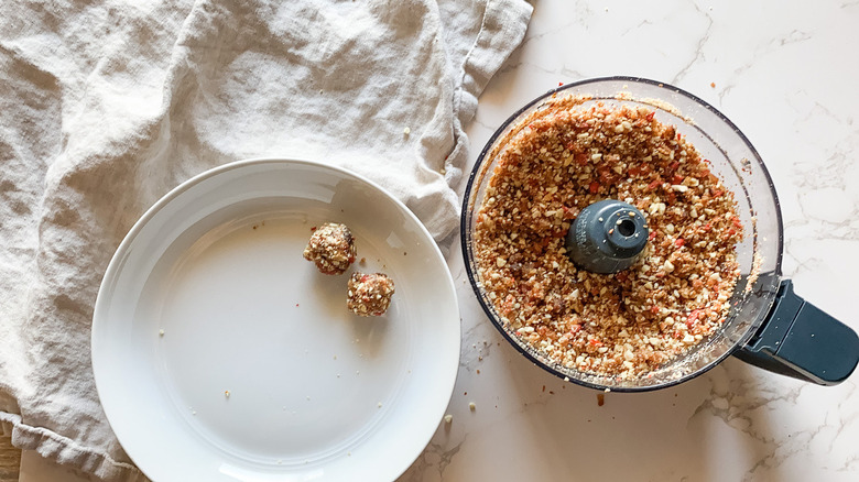 goji berry energy bites being formed