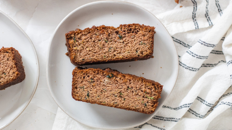 zucchini bread on a plate 