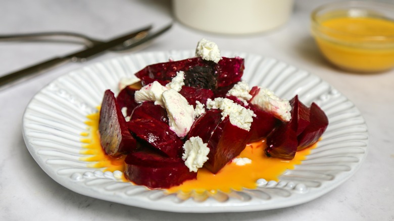 Easy Roasted Beets on a plate