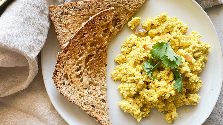 Easy Tofu Scramble on plate 