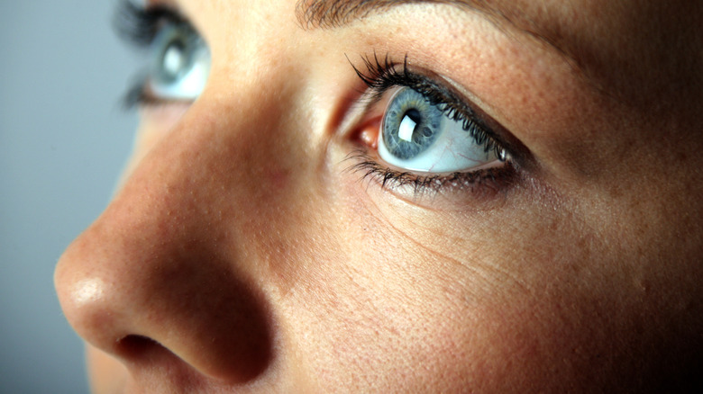 close up of a woman's eyes