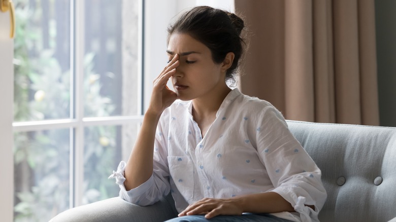 Woman with headache