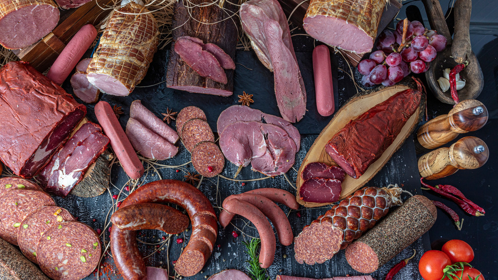 Assortment of processed meats