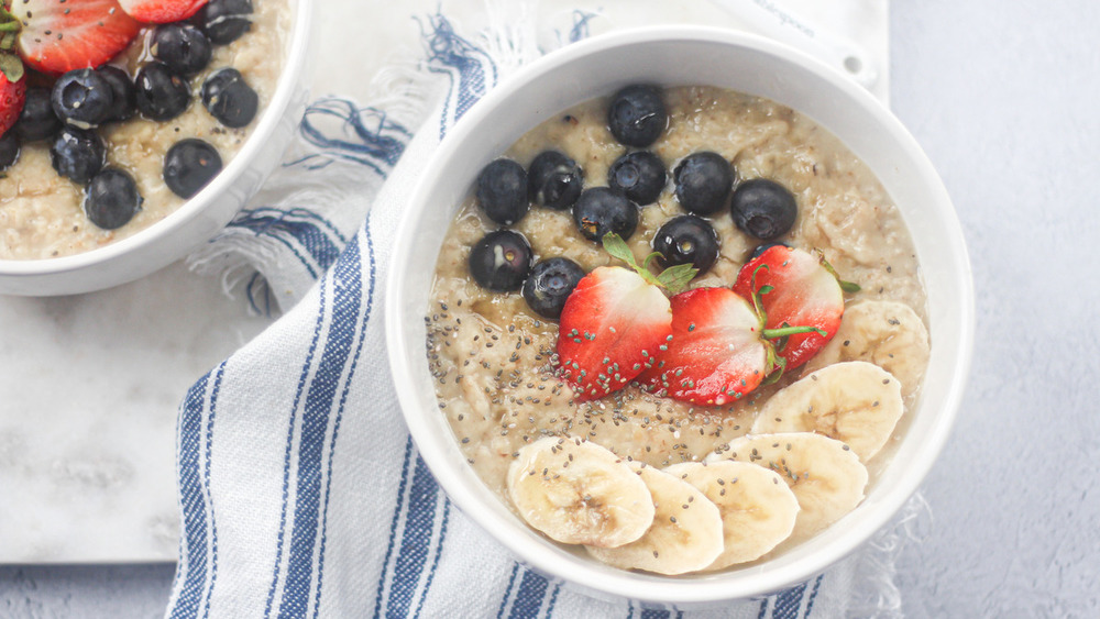 egg white oatmeal served
