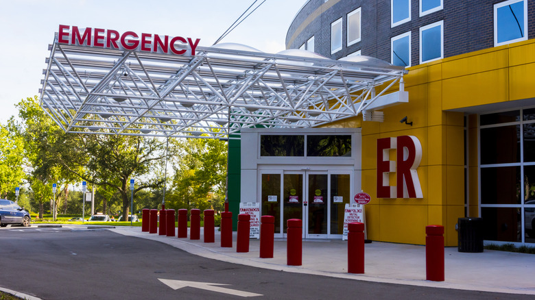 The entrance of an emergency room
