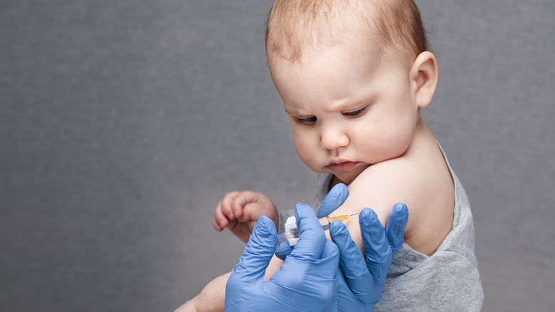 baby getting vaccine