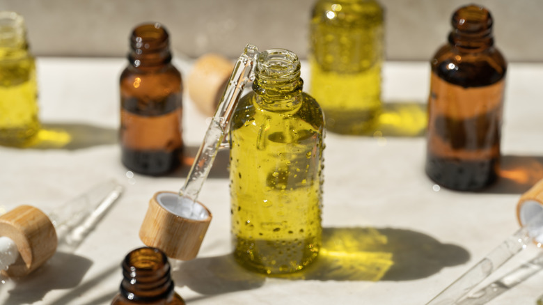 bottles of essential oil