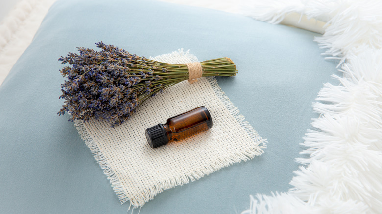 lavender and essential oil bottle