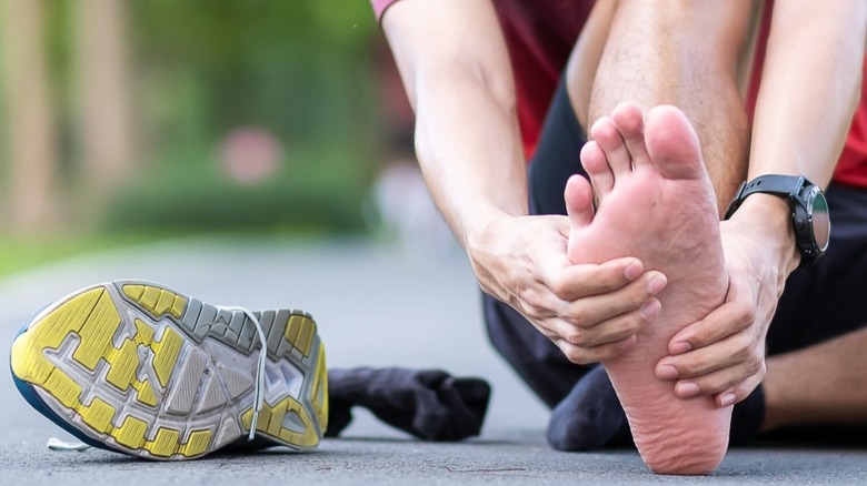 A runner with a foot injury