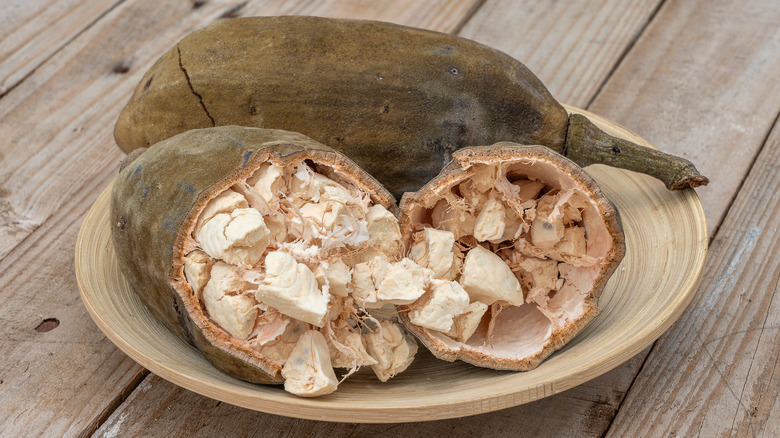 baobab fruit cut in half