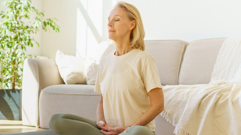 Woman meditating