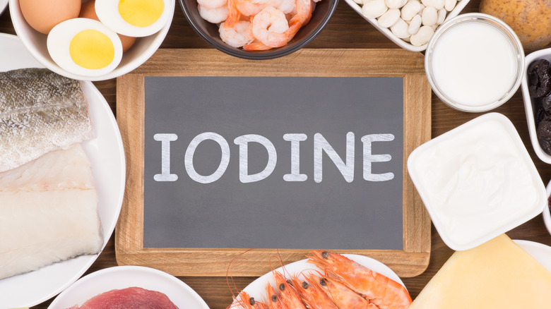 collage of foods containing iodine