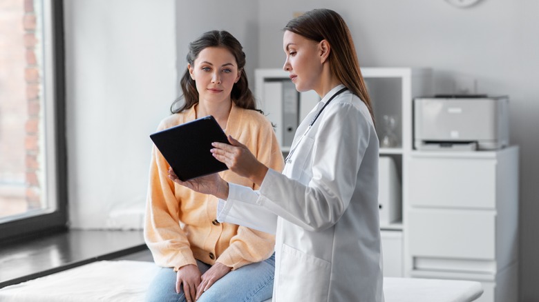 doctor and patient with menorrhagia