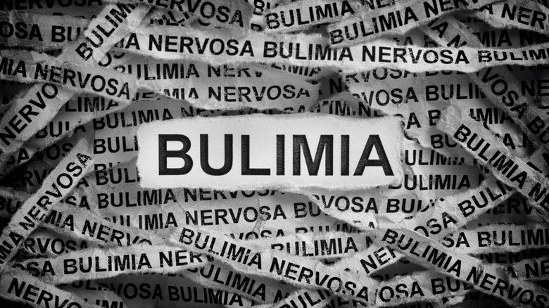 torn paper with word bulimia
