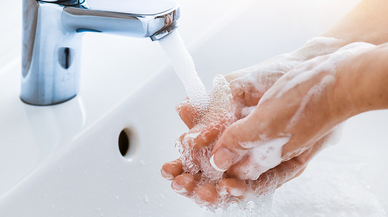 washing hands