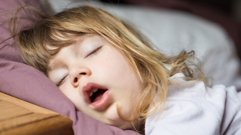 child sleeping with mouth open