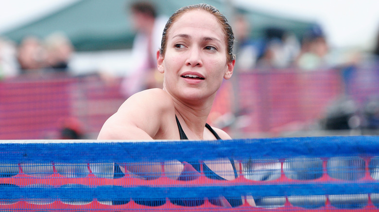 Jennifer Lopez competing in a triathlon