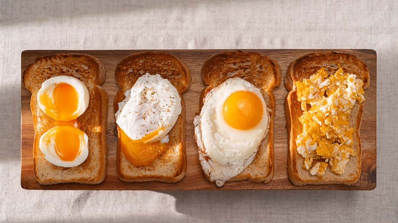 all different kinds of eggs on toast