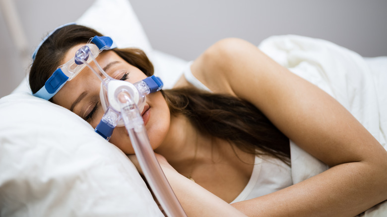Person using CPAP machine