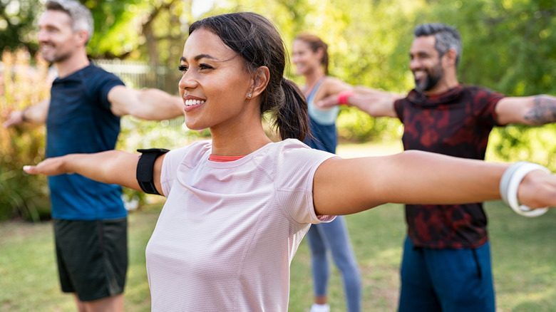 people exercising