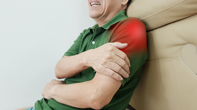 Man with shoulder stress fracture
