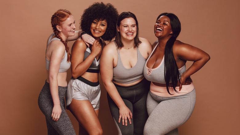 four diverse fit women