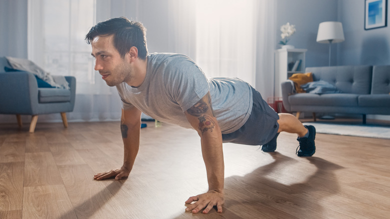 man doing pushup