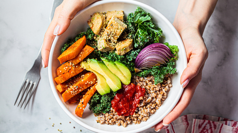 plate full of healthy foods