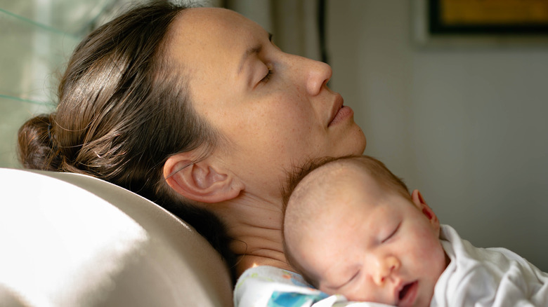 Mother holding baby