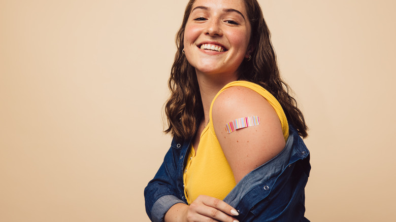 girl with bandage