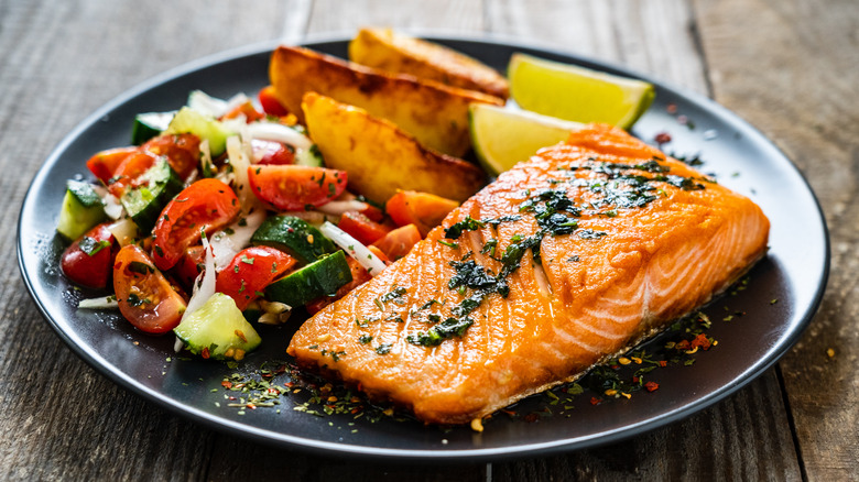 A plate of salmon