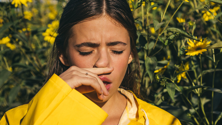 young woman with seasonal allergies