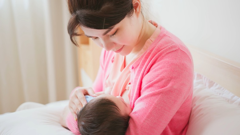 Woman during breastfeeding