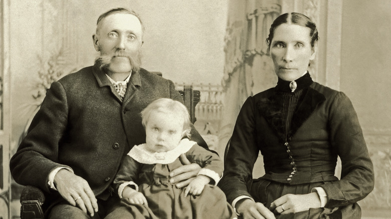 Vintage photo of American family posing