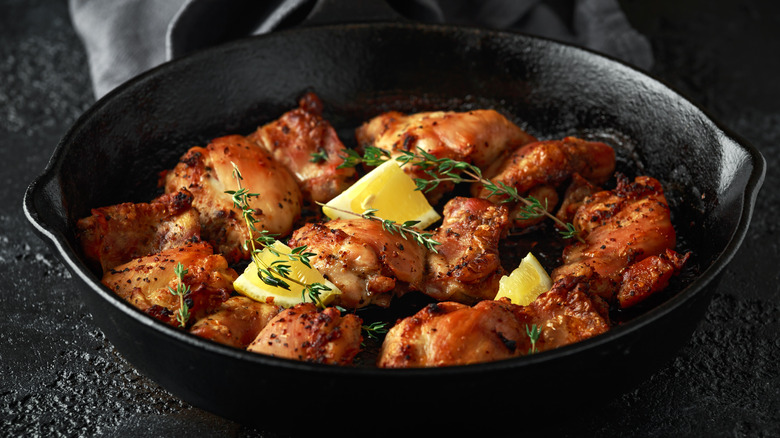 Grilled chicken thighs