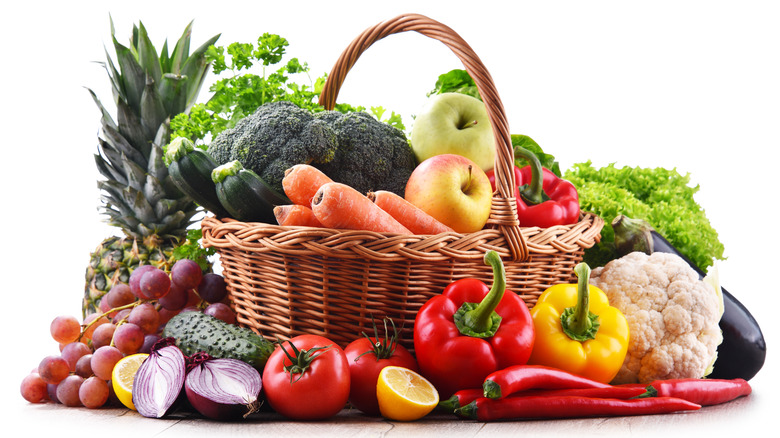 basket of fruits and vegetable