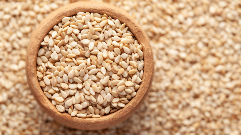 sesame seeds in small bowl