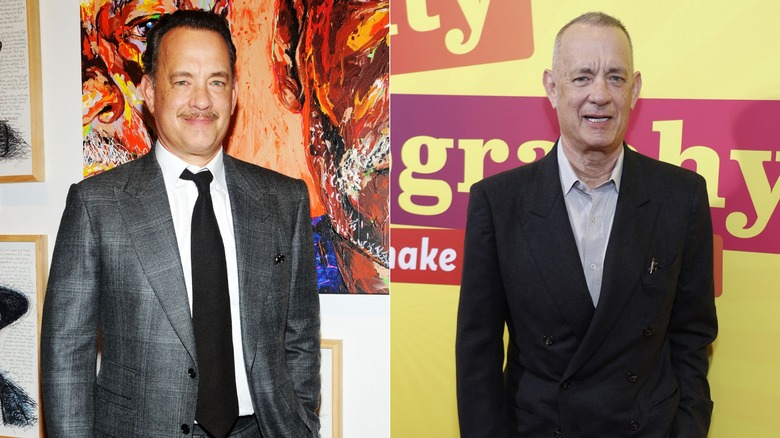 Tom Hanks in 2012 and in 2026 after losing weight for health reasons
